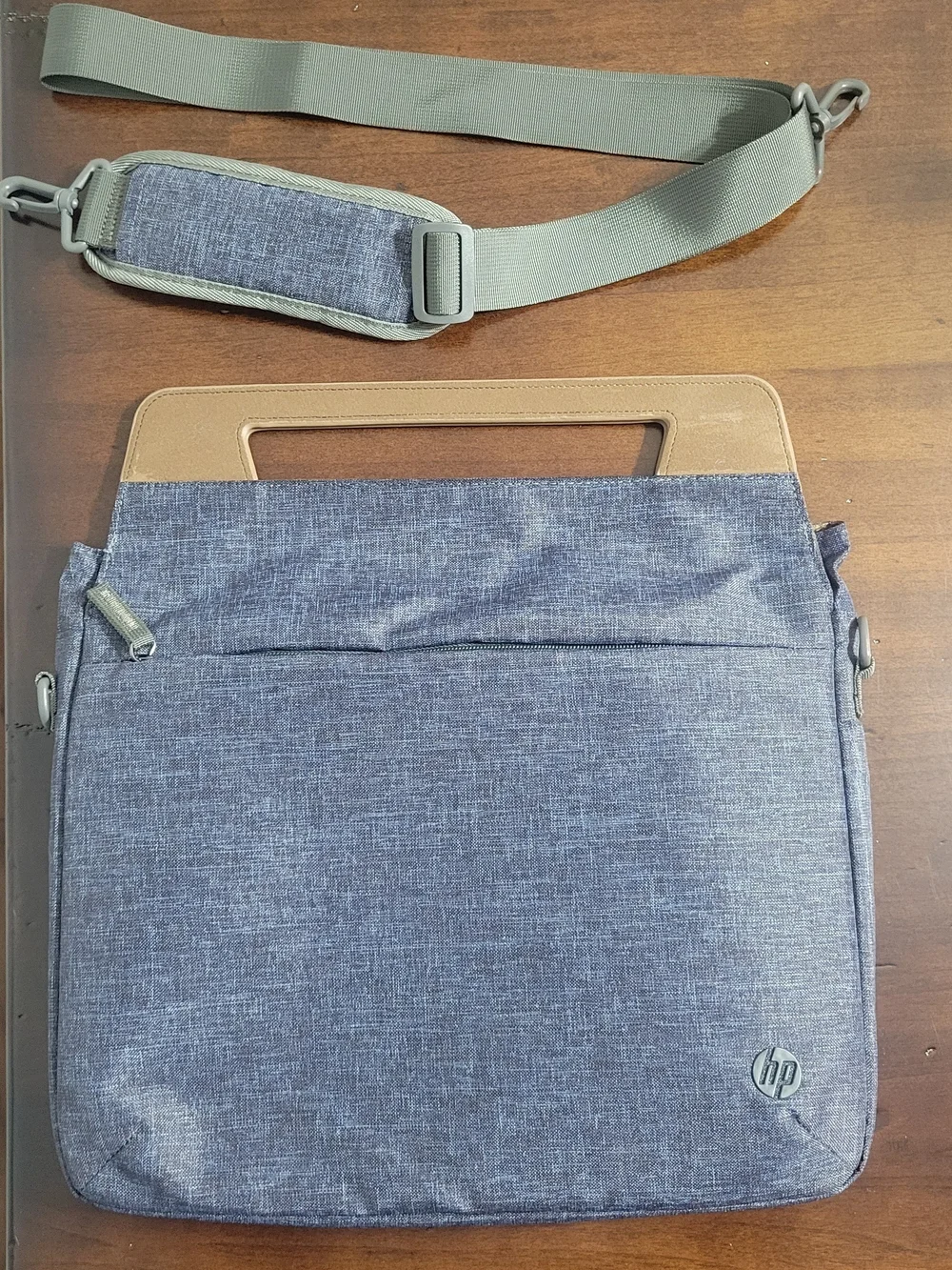 HP Navy and Brown Laptop Messenger Tote